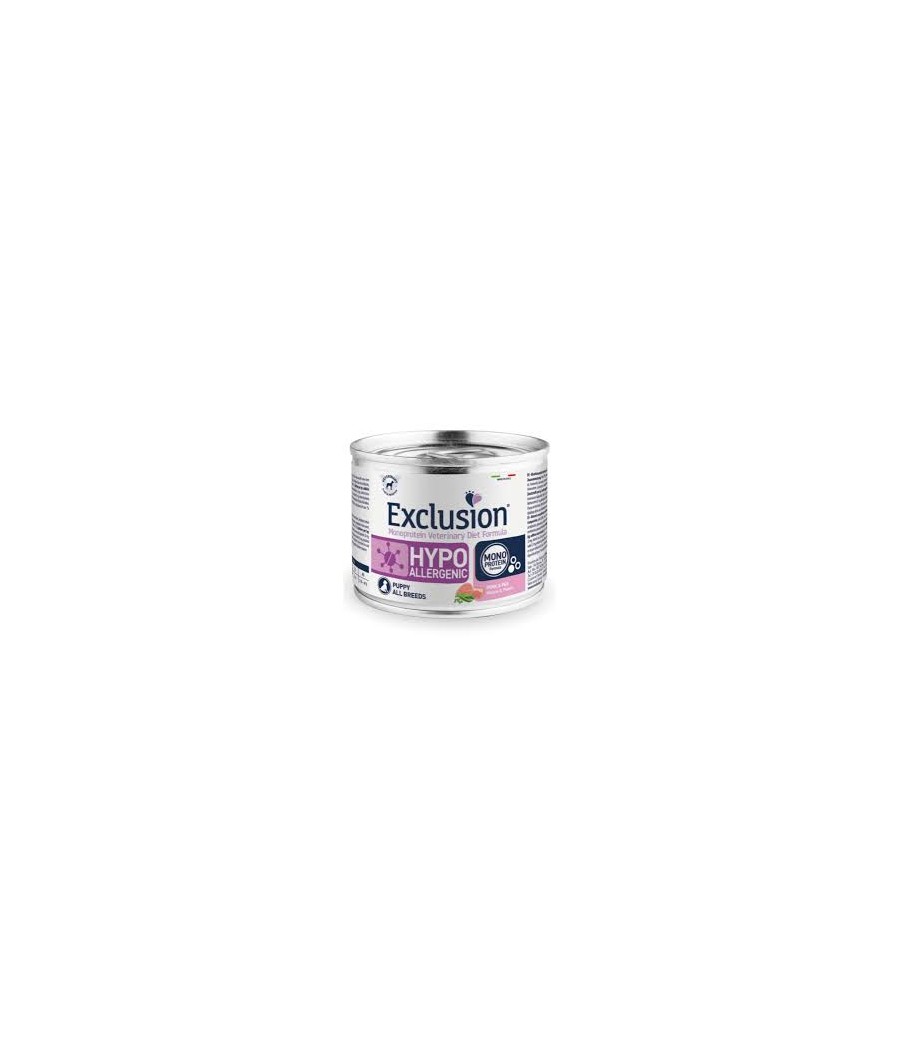 EXCLUSION HYPOALLERGENIC PUPPY MAIALE PISELLI UM 200GR  DIET MAIALE PISELLIO