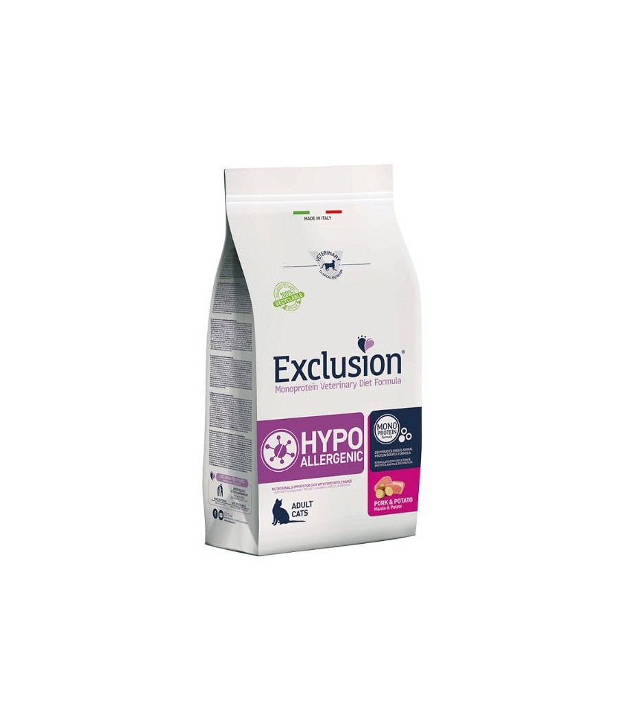 EXCLUSION CAT HYPOALLERGENIC PORK & POTATO 1,5 KG EXCLUSIONLUSION MONOPROTEIN VETERINARY DIET FORMULA