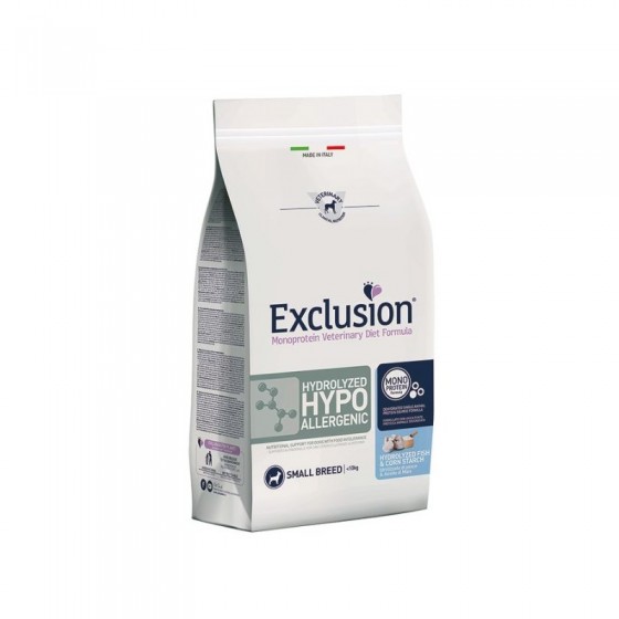 EXCLUSION HYDROLYZED PESCE E AMIDO DI MAIS SMALL BREED 2KG  DIET FISH&CORN STARCH SMALL BREEDS NEW