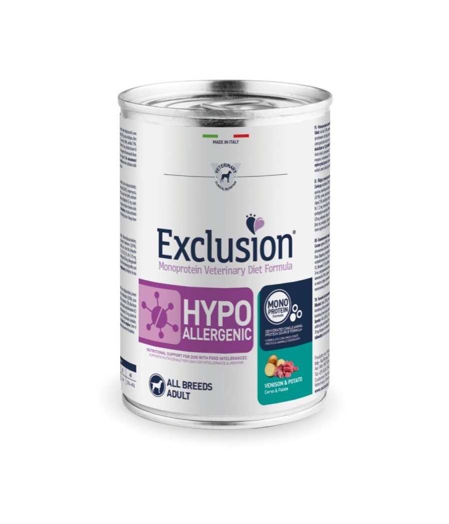 EXCLUSION HYPOALLERGENIC CERVO PATATE UM 400GR  DIET VENISON&POTATO
