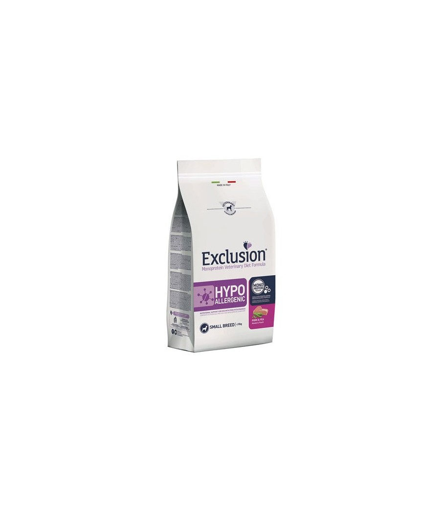 EXCLUSION HYPOALLERGENIC MAIALE PISELLI SMALL 2KG  DIET  PORK&PEA