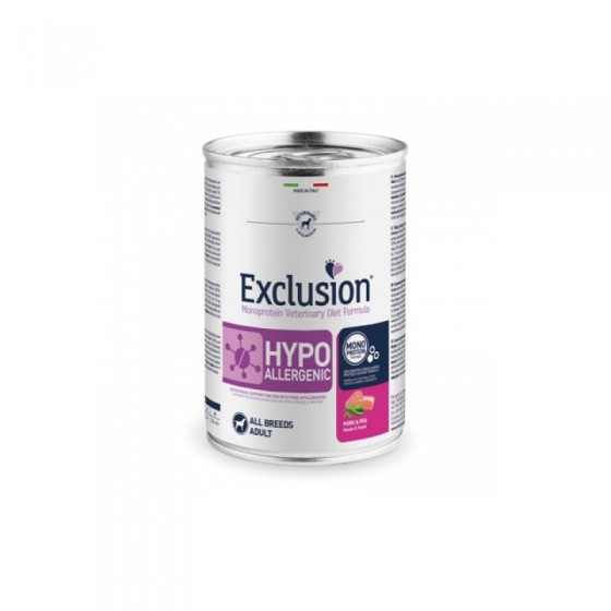EXCLUSION HYPOALLERGENIC MAIALE PISELLI UM 400GR  DIET PORK&PEA